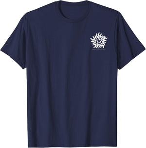 Supernatural Anti-Possession Logo Left Chest C2 T-Shirt - T-Shirt | Navy