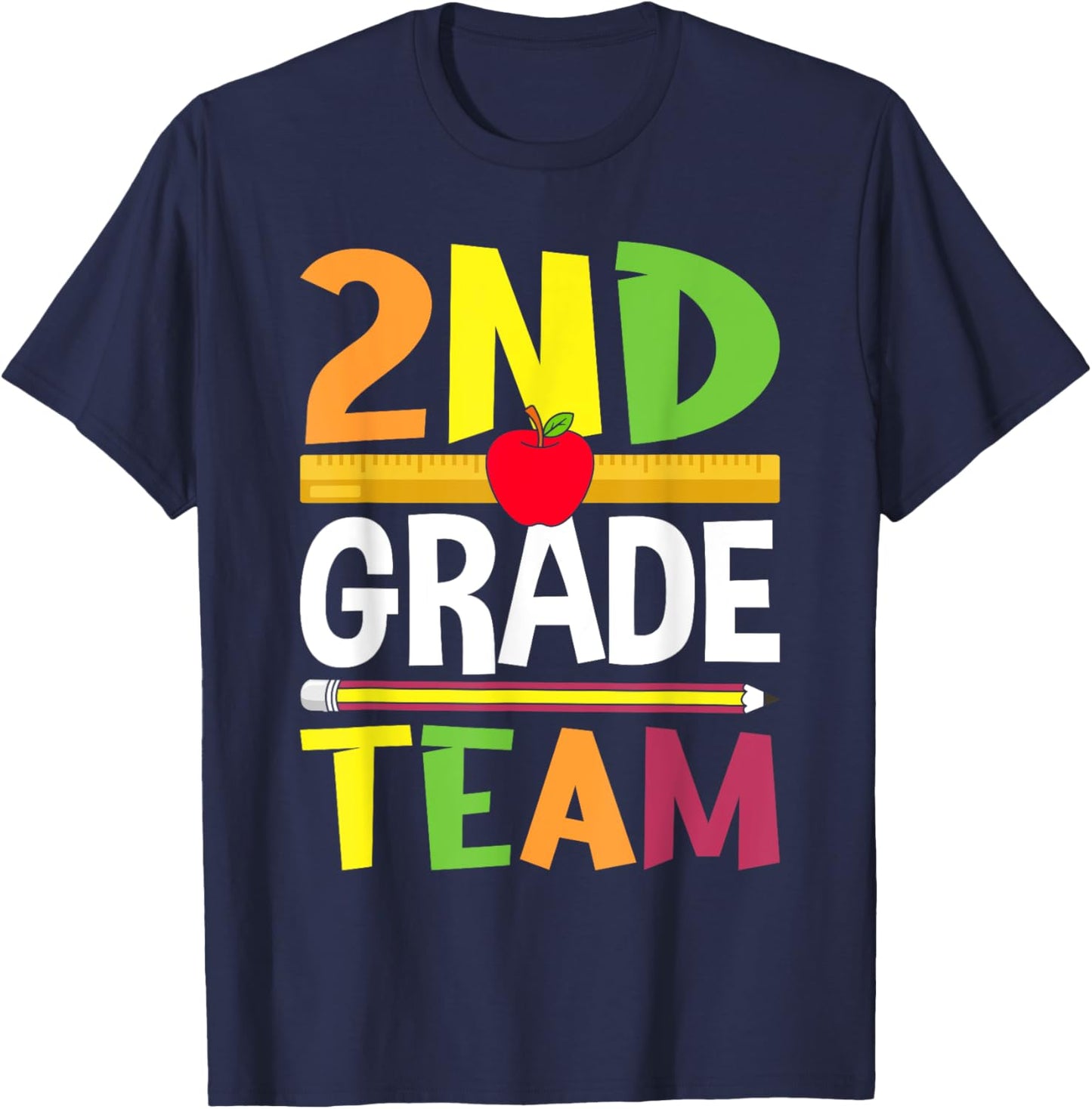 2nd Grade Team 2nd Grade Squad Teacher T-Shirt - T-Shirt | Navy