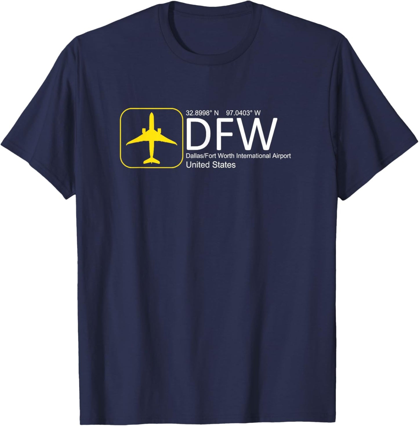 Dallas Fort Worth DFW Texas Airport Flight Aviation Graphic T-Shirt - T-Shirt | Navy