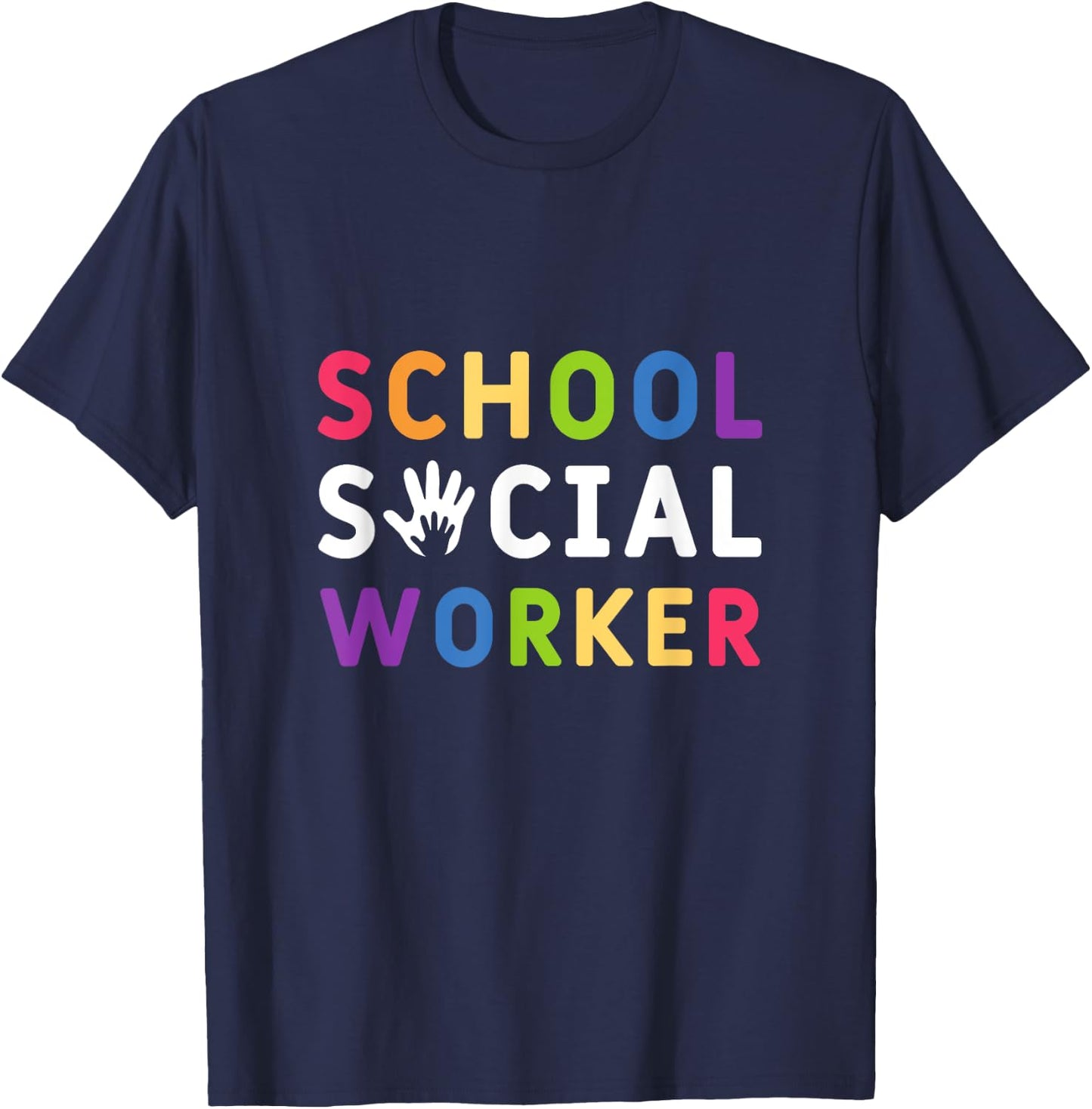 Social Work Rainbow Women School Social Worker T-Shirt - T-Shirt | Navy