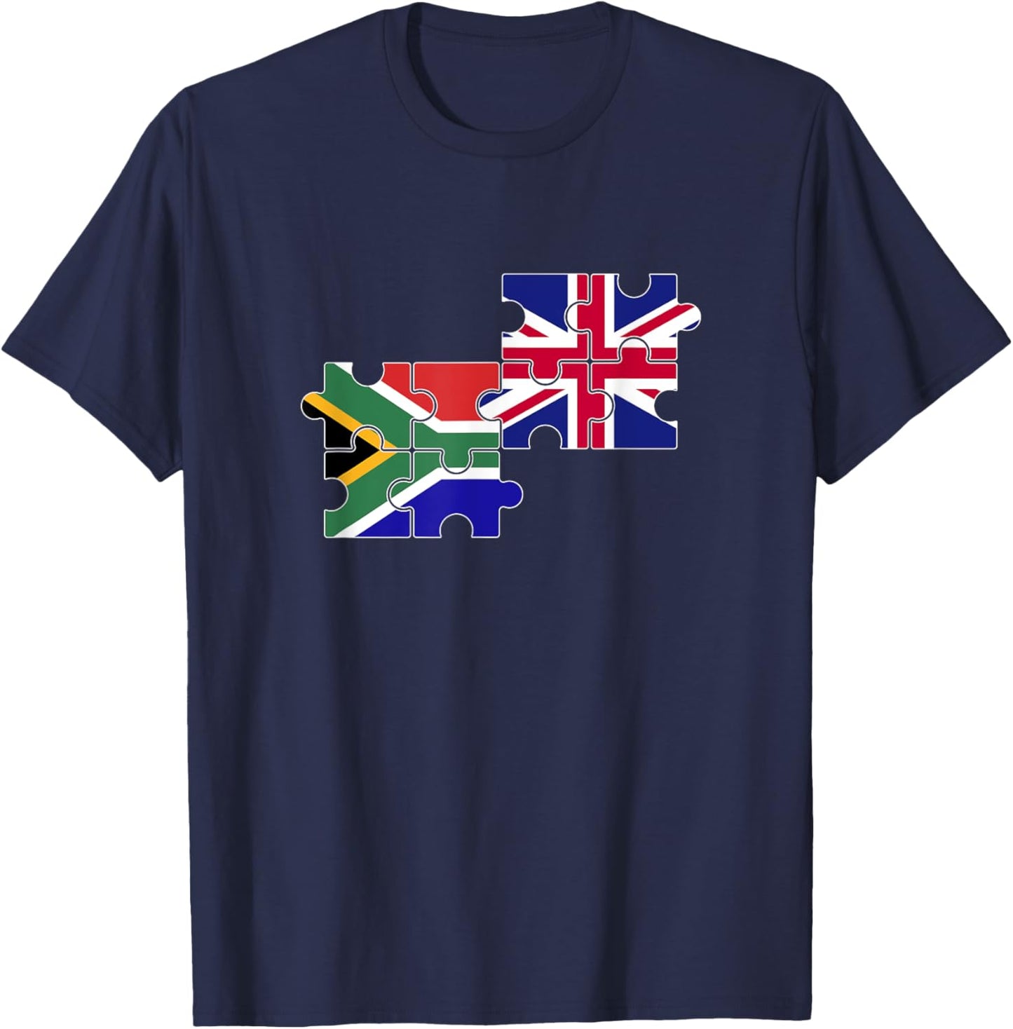 South Africa UK Flag British South African T-Shirt - T-Shirt | Navy