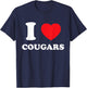 I Love Heart Cougars And Mature Sexy Women T-Shirt - T-Shirt | Navy