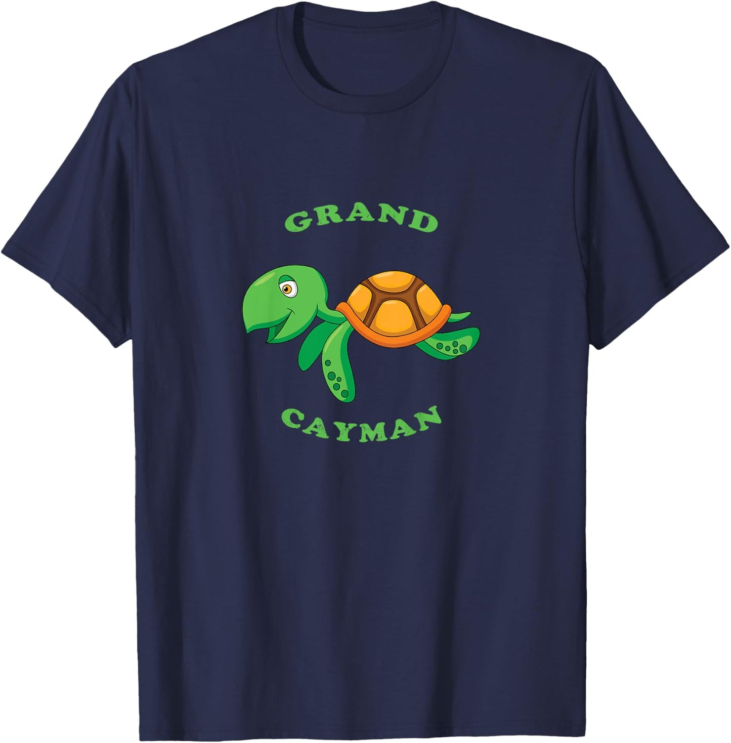 Kids Grand Cayman Cartoon Children's Turtle Gift T-Shirt - T-Shirt | Navy