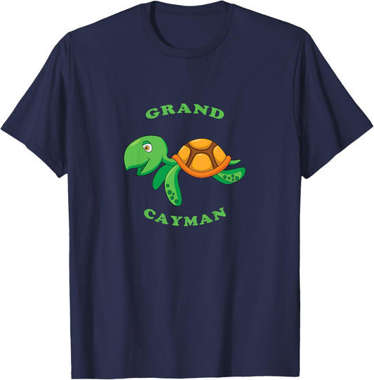 Kids Grand Cayman Cartoon Children's Turtle Gift T-Shirt - T-Shirt | Navy