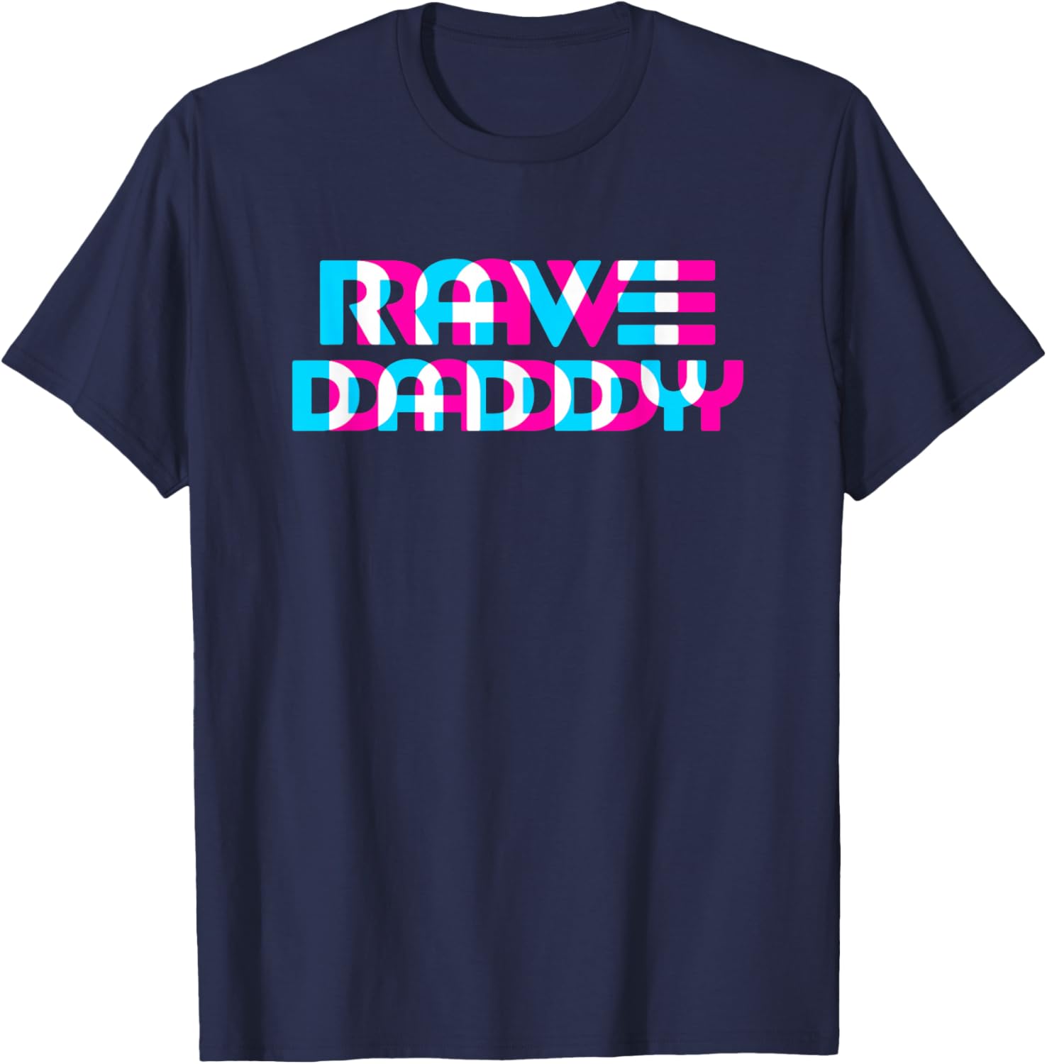 Rave Daddy EDM Music Festival Glitch T-Shirt - T-Shirt | Navy