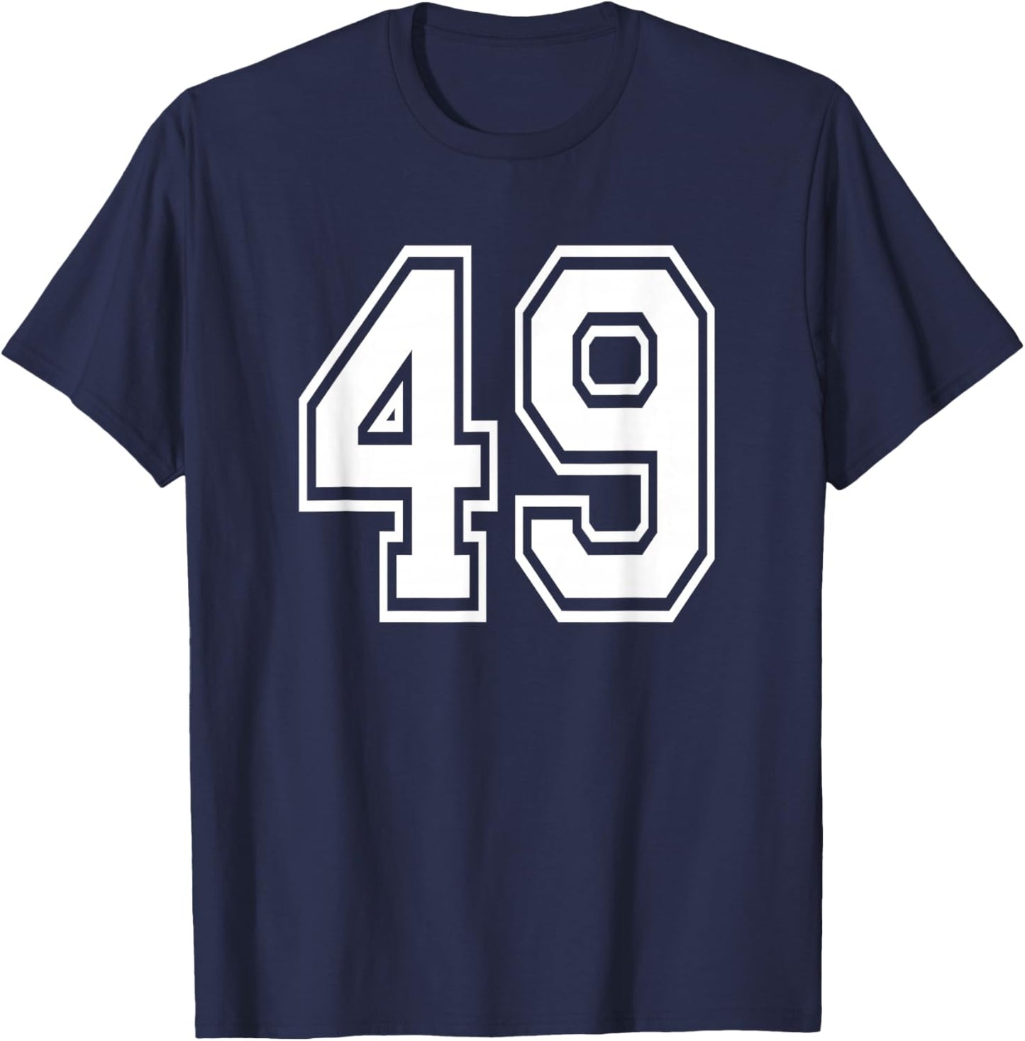 Number 49 Numbered Uniform Sports Jersey Team 49th Birthday T-Shirt - T-Shirt | Navy