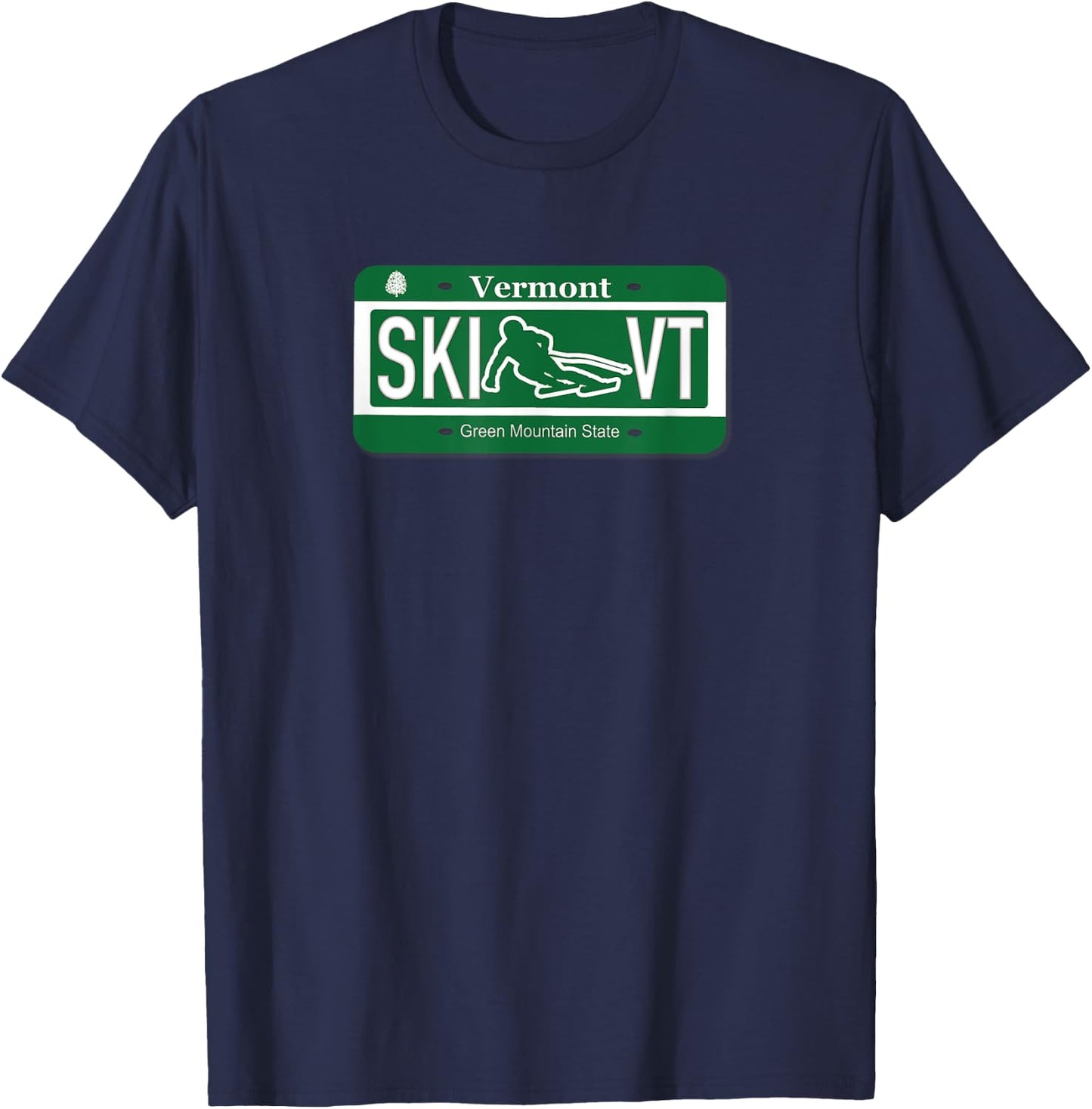 Vermont SKI VT 802 New England Green Mountain State T-Shirt - T-Shirt | Navy