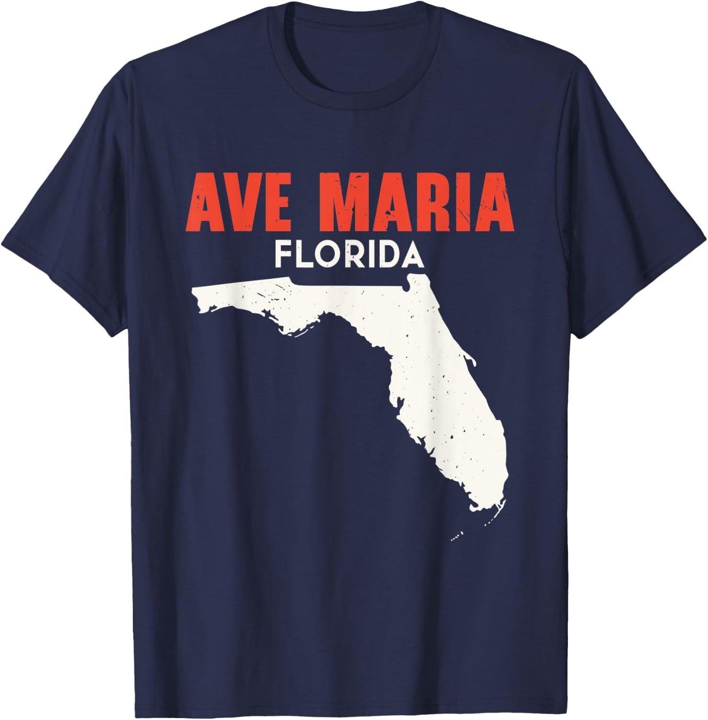 Ave Maria Florida USA State America Travel Floridian T-Shirt - T-Shirt | Navy