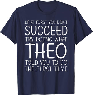 THEO Name Personalized Birthday Funny Christmas Joke T-Shirt - T-Shirt | Navy
