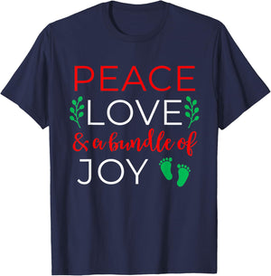 Christmas Pregnancy Announcement Shirt Couples Baby Reveal T-Shirt - T-Shirt | Navy