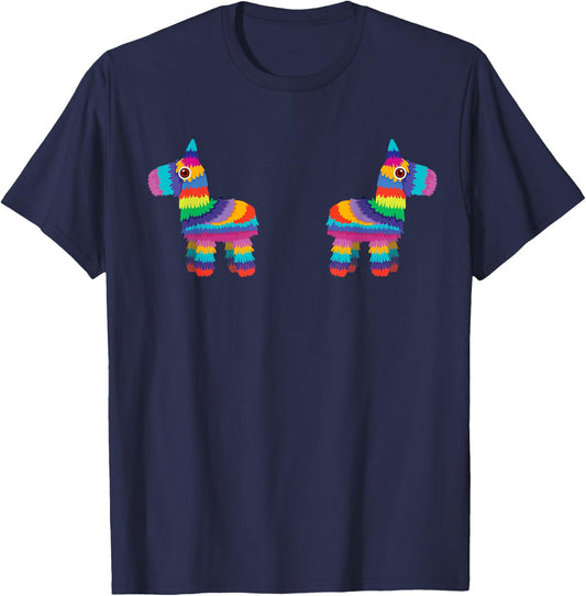 Pinata Boobs Cinco de Mayo Mexican Food Drink Party T-Shirt - T-Shirt | Navy