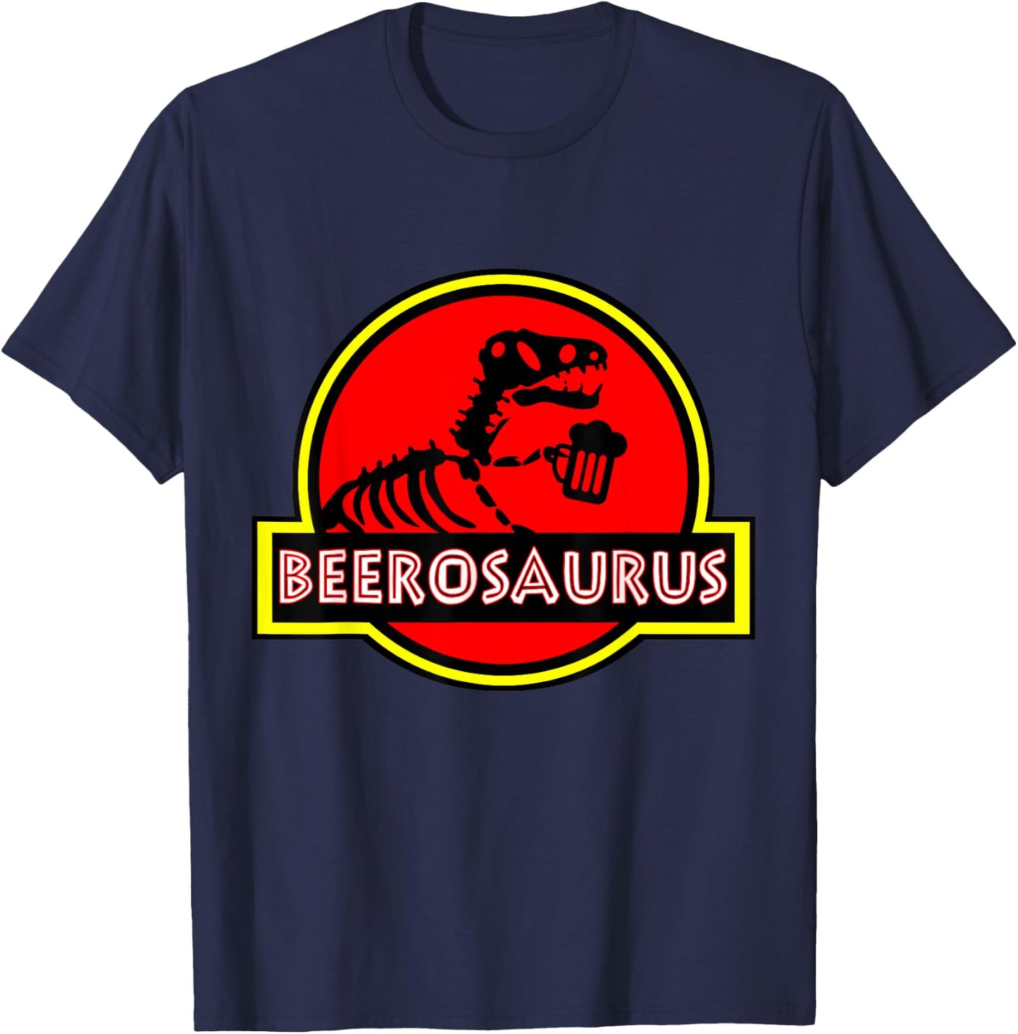 Funny BeeroSaurus Dinosaur Beer Drinker Lover Gift Men Women T-Shirt - T-Shirt | Navy
