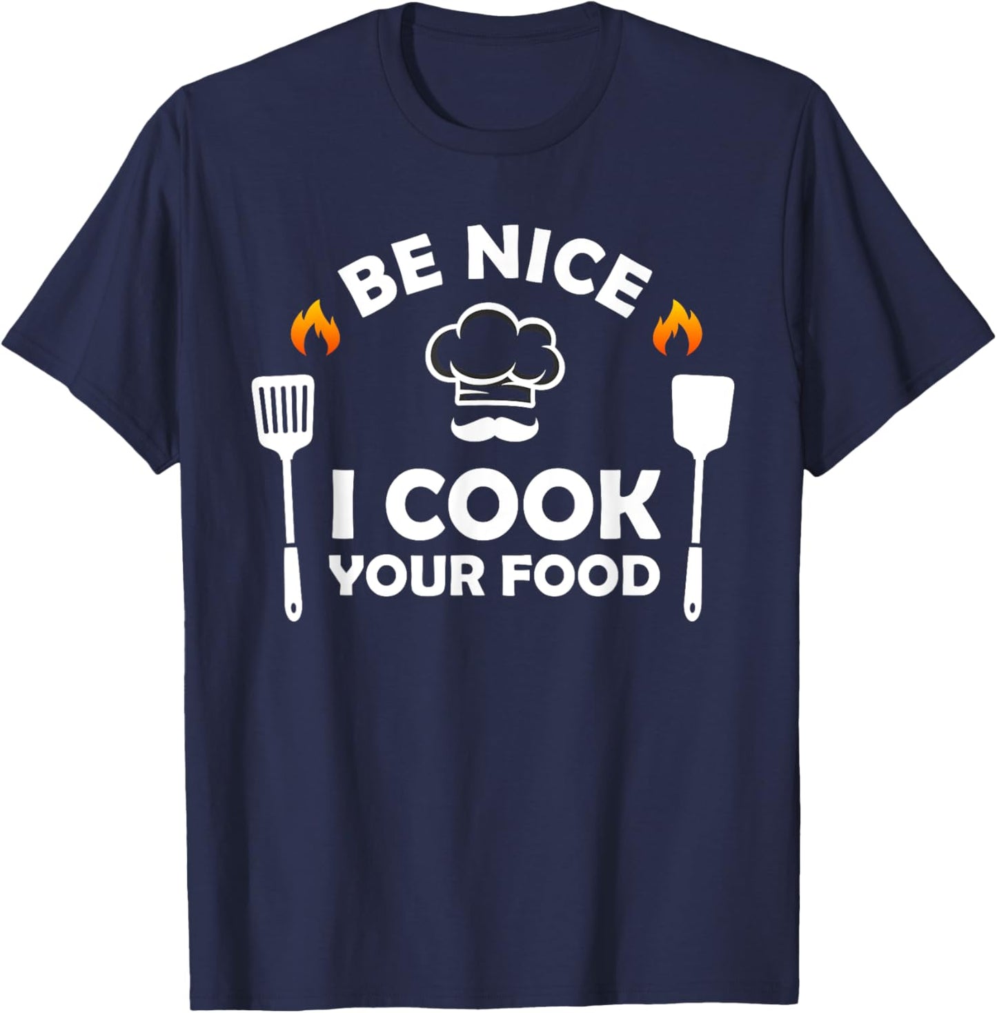 Funny Chef Design Women Cooking Lover Culinary Cook T-Shirt - T-Shirt | Navy