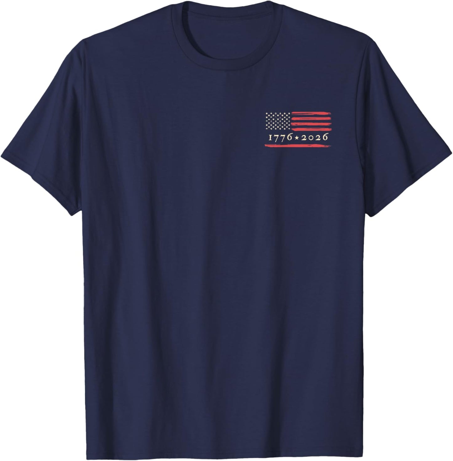 American Flag Distressed Vintage Patriotic 4th of July 1776 T-Shirt - T-Shirt | Navy