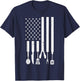 White US Flag Bbq Tools Vintage Grilling Smoking Patriotic T-Shirt - T-Shirt | Navy