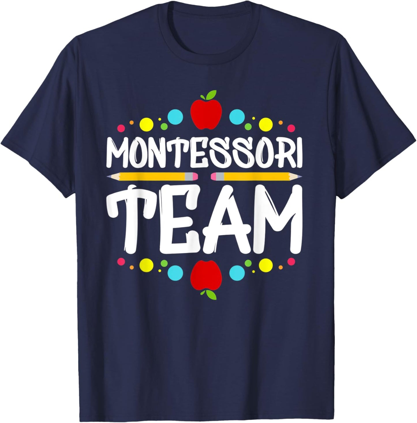 Montessori Team mit Bleistift T-Shirt - T-Shirt | Navy