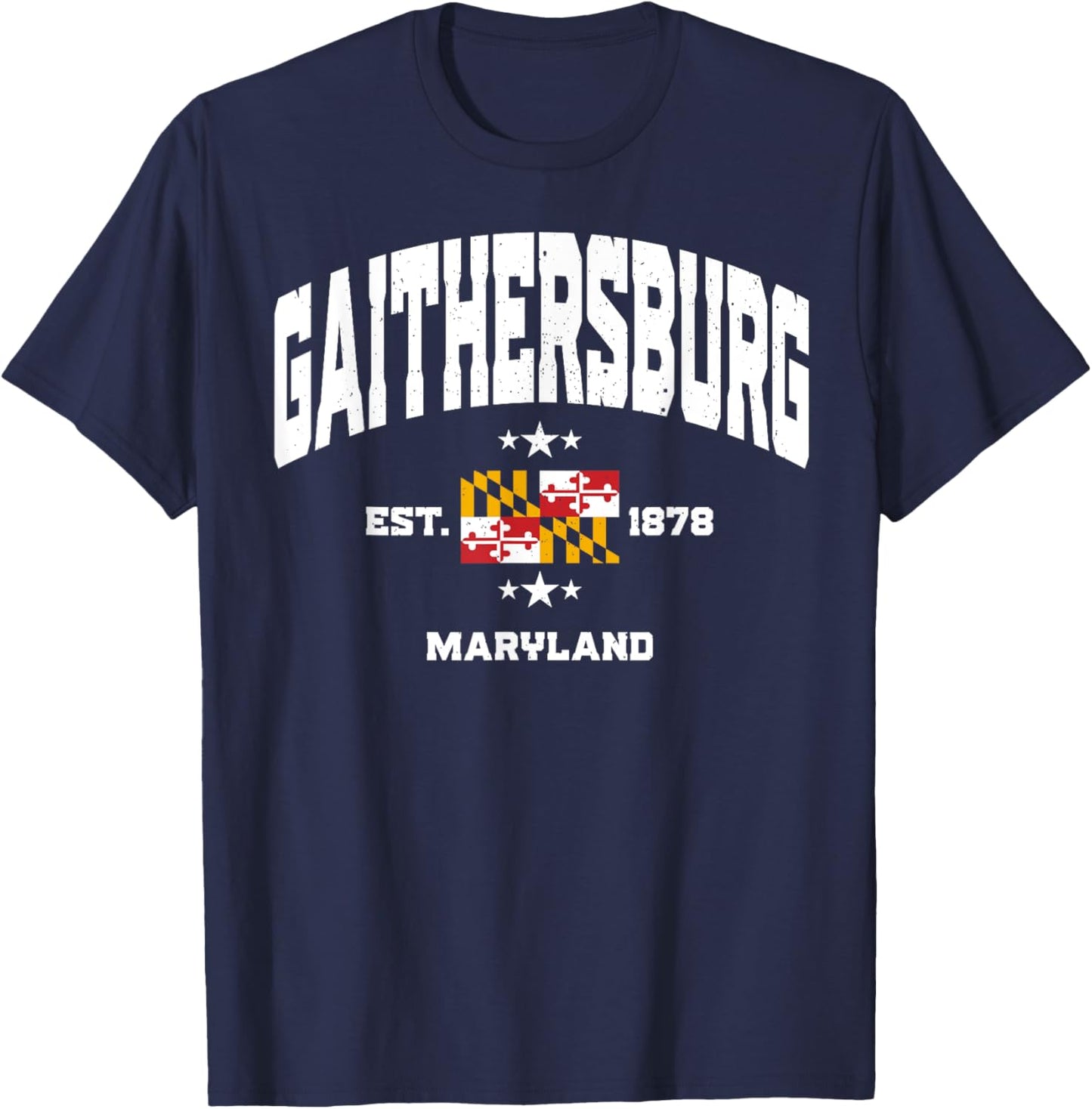 Athletic Gaithersburg Maryland MD Retro Throwback Souvenir T-Shirt - T-Shirt | Navy