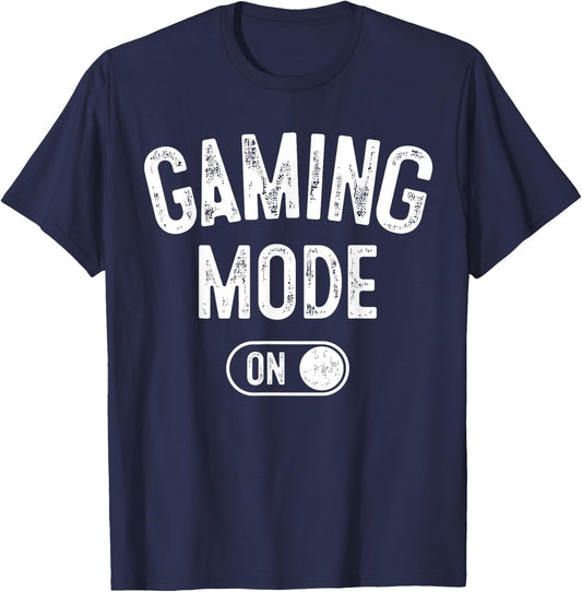 Gaming Mode On Funny Gamer Gift Men Kids Streamer Gaming T-Shirt - T-Shirt | Navy