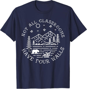 Classroom Outside Homeschool Nature Homeschooler Outdoors T-Shirt - T-Shirt | Navy