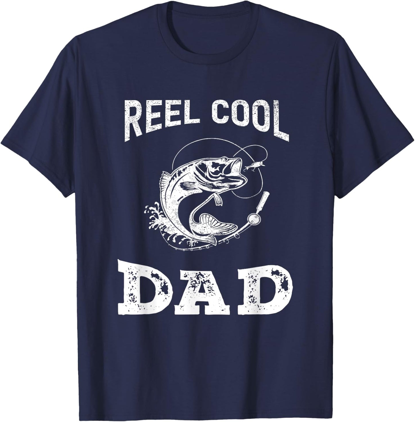 reel cool dad papa fisherman Daddy father's day Fishing gift T-Shirt - T-Shirt | Navy