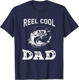 reel cool dad papa fisherman Daddy father's day Fishing gift T-Shirt - T-Shirt | Navy