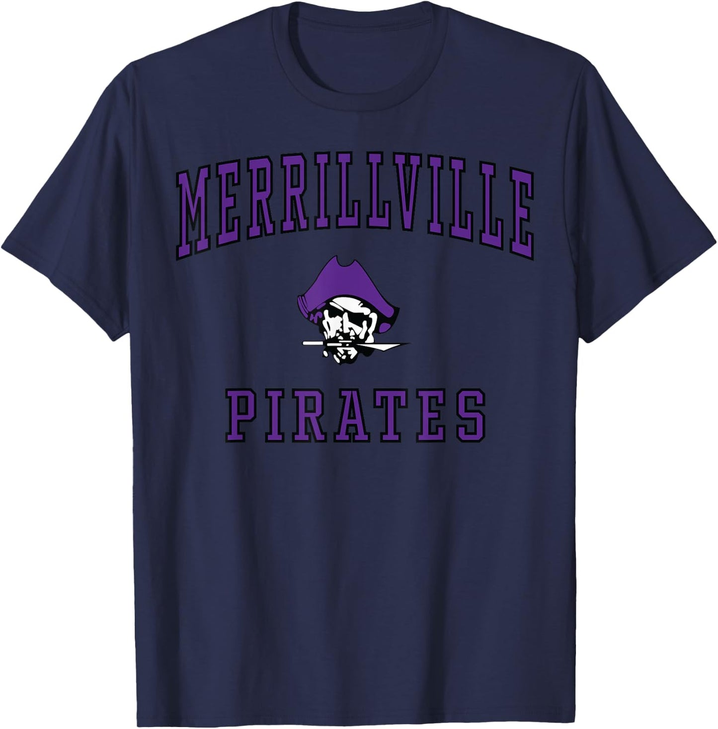 Merrillville High School Pirates C1 T-Shirt - T-Shirt | Navy