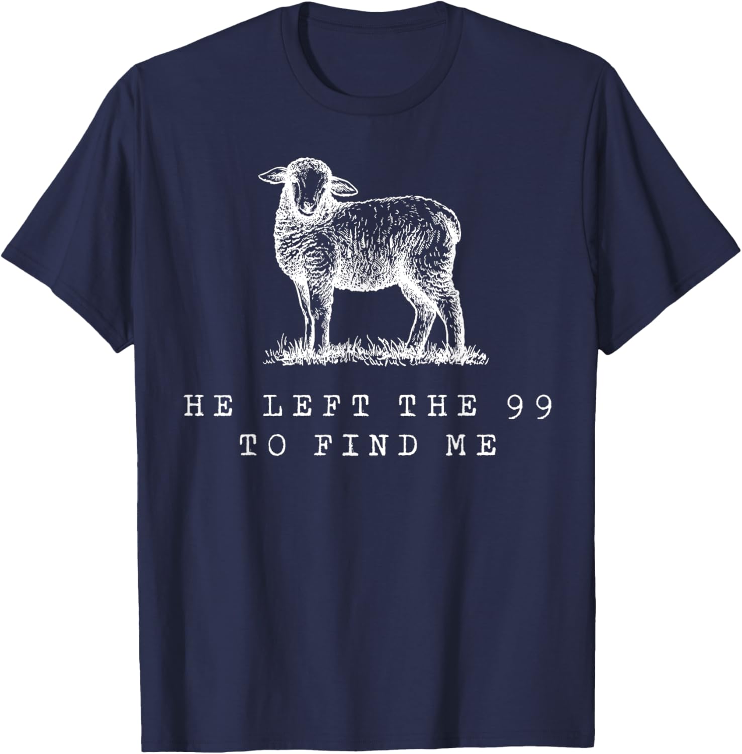 Sheep He Left The 99 To Find Me T-Shirt - T-Shirt | Navy
