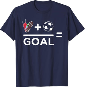 Funny Soccer Player Math Goal Lover Humor Boys Girls Outfit T-Shirt - T-Shirt | Navy