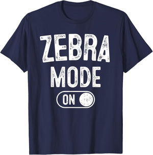 Zebra Mode On Costume Funny Safari Gift Zoo Animal Lover T-Shirt - T-Shirt | Navy