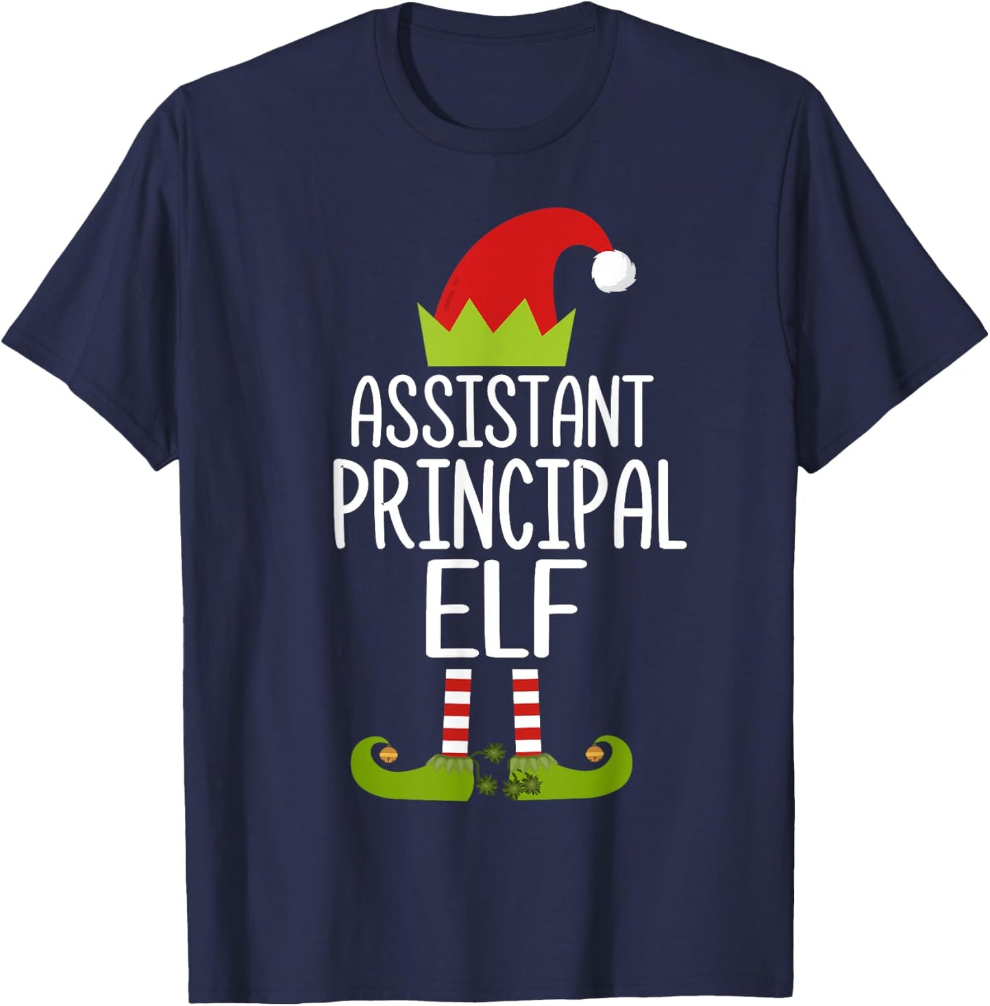 Assistant Principal Elf Shirt Christmas Family Costume Shirt T-Shirt - T-Shirt | Navy