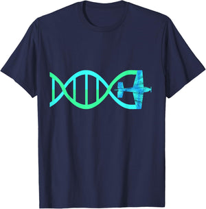 Aerobatic DNA Airplane Biplane Airshow Loops Maneuvers Shirt T-Shirt - T-Shirt | Navy