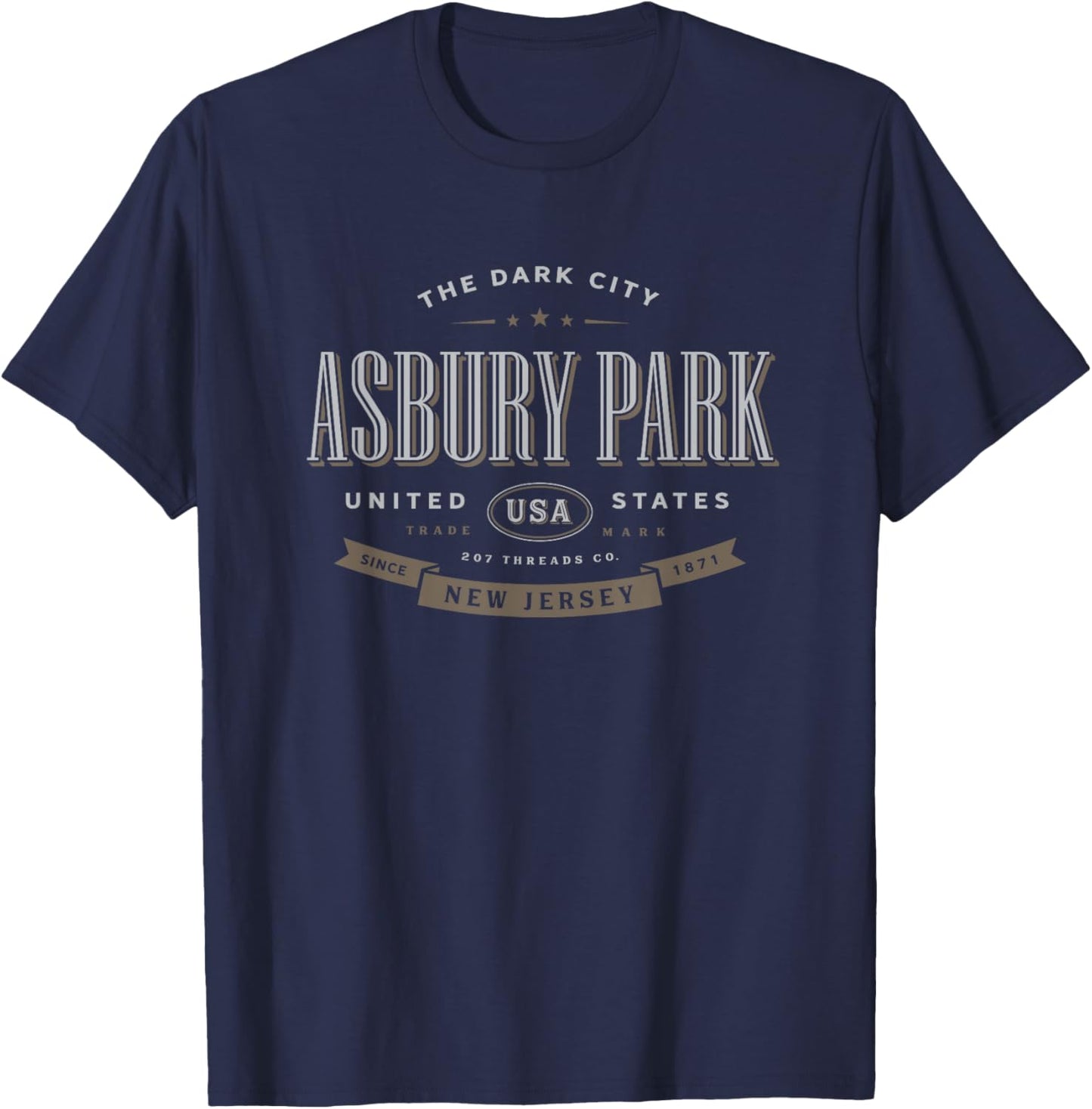 Asbury Park NJ New Jersey Vacation Souvenir T-Shirt - T-Shirt | Navy