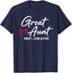 Great Aunt Best. Job. Ever. Auntie Cute Mothers Day Gifts T-Shirt - T-Shirt | Navy