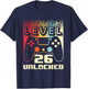 26th Birthday Level 26 Unlocked Gamer 26 Year Old T-Shirt - T-Shirt | Navy