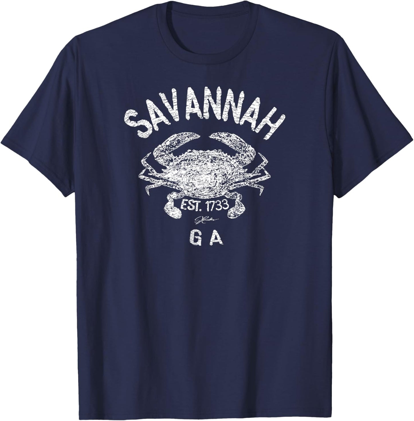 JCombs: Savannah, GA, Atlantic Blue Crab T-Shirt - T-Shirt | Navy