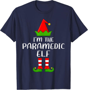 Matching Family Group I'm The Paramedic Elf Christmas T-Shirt - T-Shirt | Navy