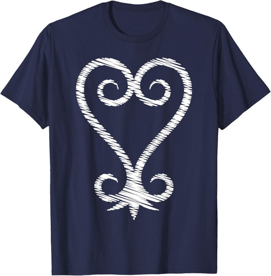 Heart Sankofa Black History African Symbol Adinkra Sankofa T-Shirt - T-Shirt | Navy