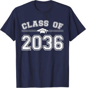 Class of 2036 Grow With Me First Day of School Graduate 2036 T-Shirt - T-Shirt | Navy