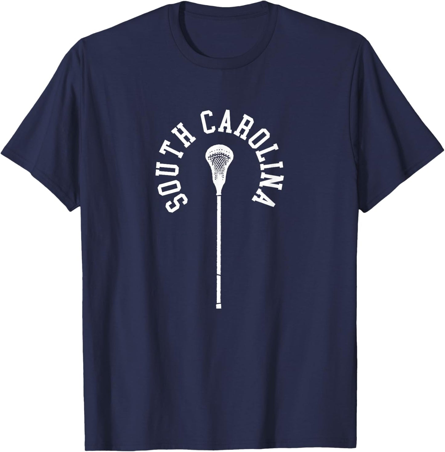 South Carolina Minimalist Vertical Lacrosse Stick Retro Lax T-Shirt - T-Shirt | Navy
