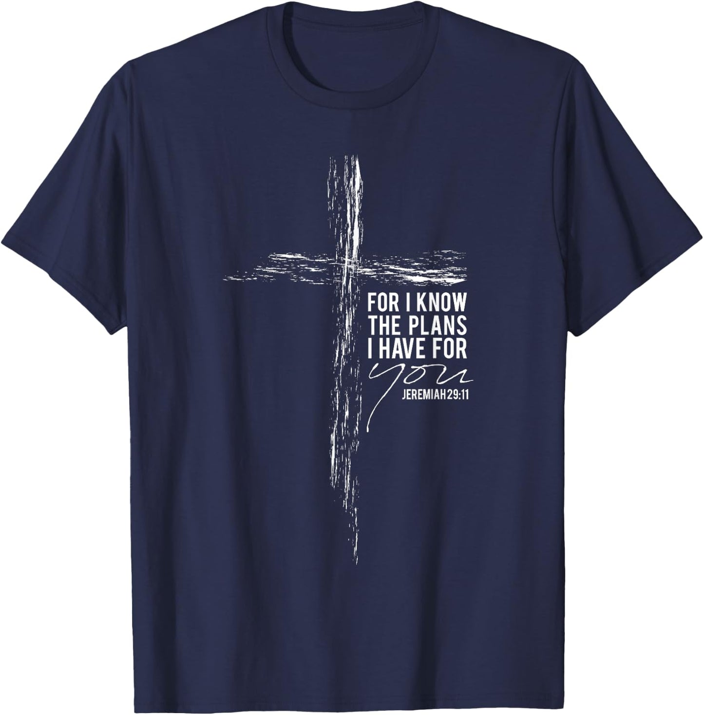 Jeremiah 29:11 Christian Cross Gifts Men Women Wife Husband T-Shirt - T-Shirt | Navy