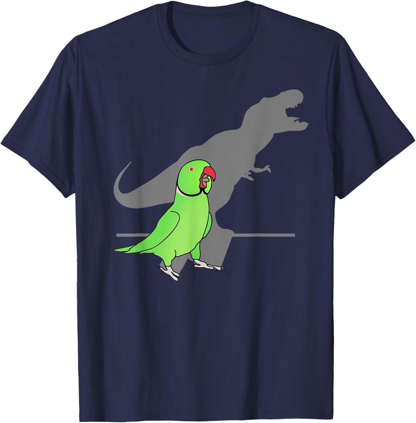 T-rex Green Indian ringneck, Pet Birb memes Screaming Parrot T-Shirt - T-Shirt | Navy