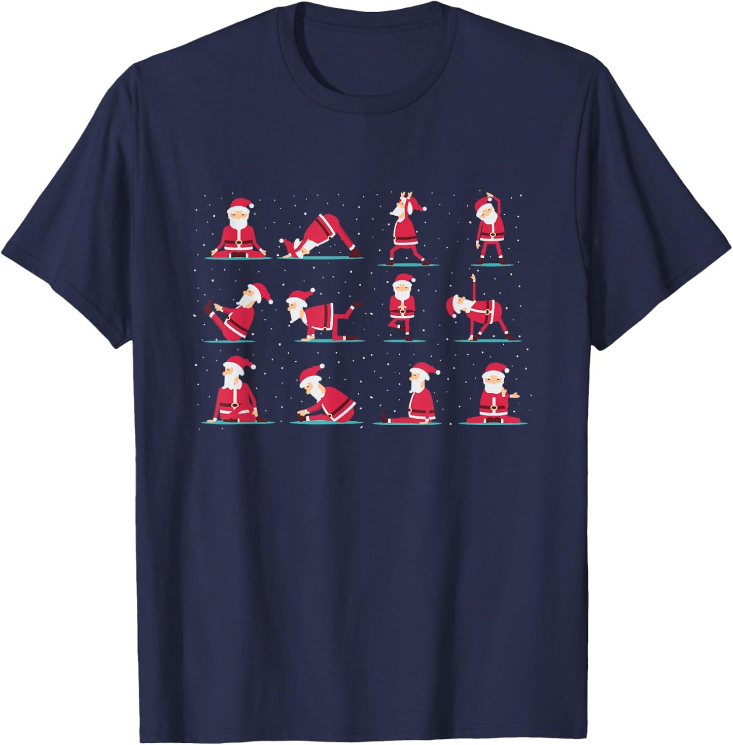 Merry Christmas Yoga Santa Practice Yoga Xmas Meditation T-Shirt - T-Shirt | Navy
