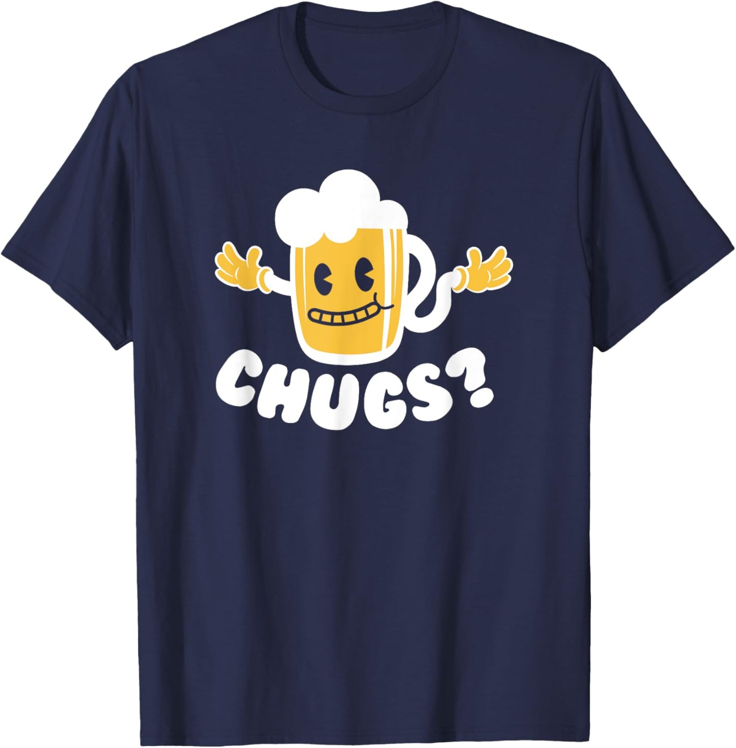 Chugs Cartoon Beer Hugs Funny Drinking Beer Lover T-Shirt - T-Shirt | Navy
