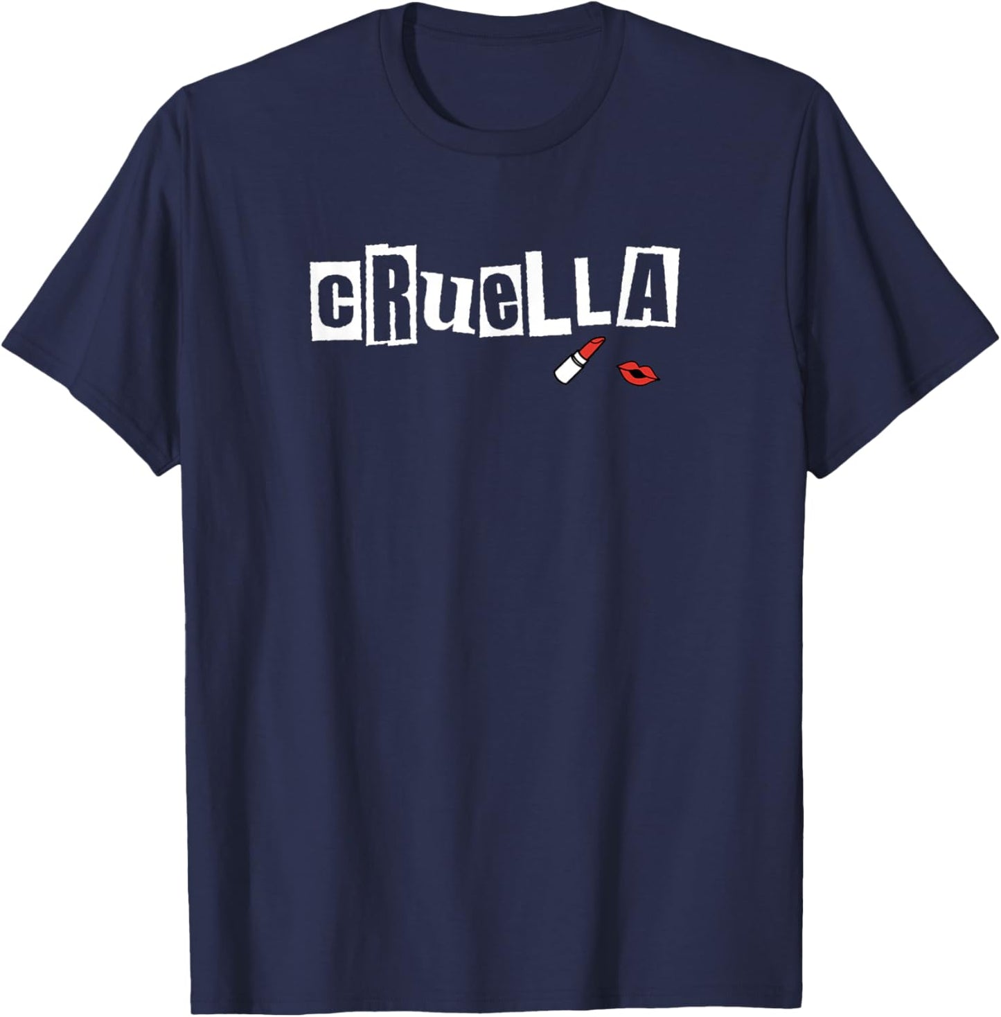 Disney Cruella Lipstick Logo T-Shirt - T-Shirt | Navy