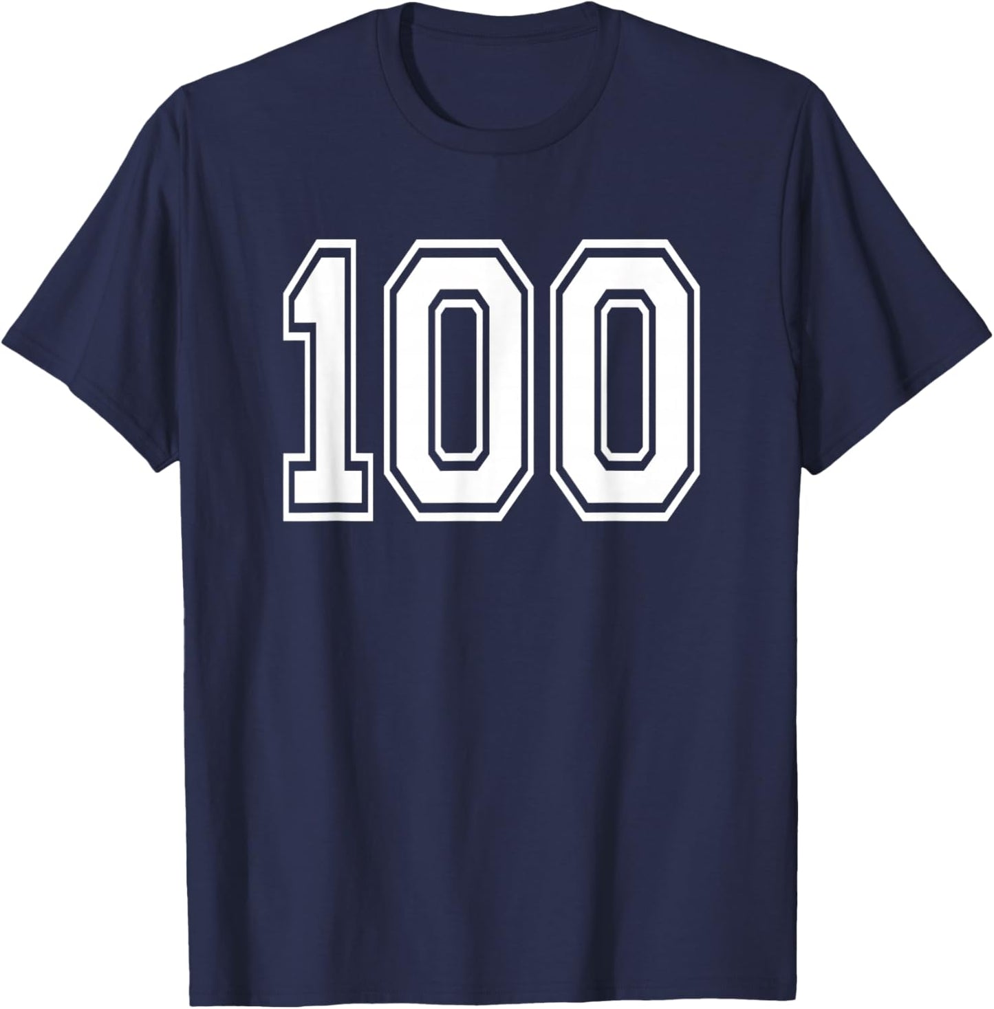Number 100 Numbered Uniform Sport Jersey Team 100th Birthday T-Shirt - T-Shirt | Navy