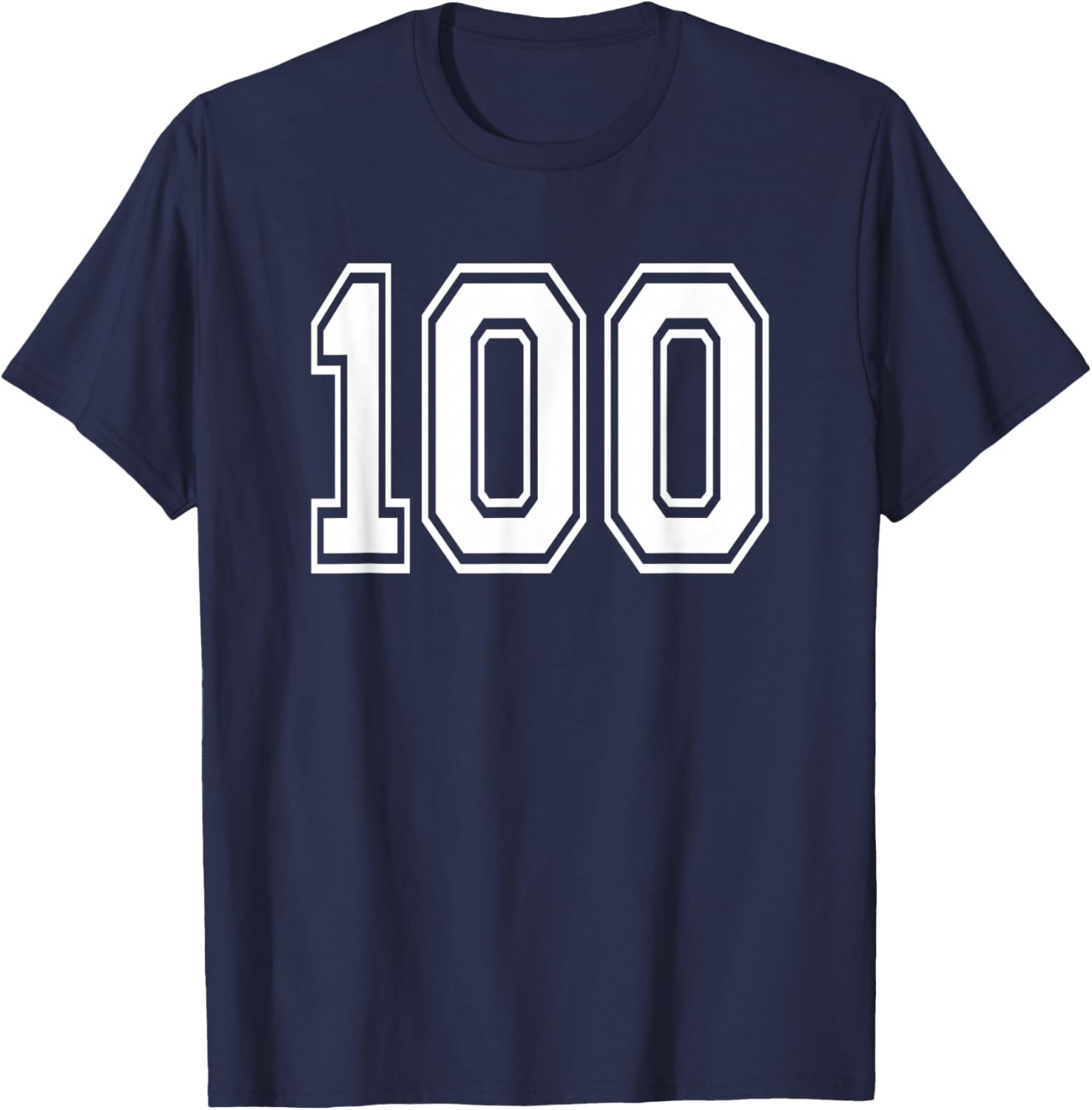 Number 100 Numbered Uniform Sport Jersey Team 100th Birthday T-Shirt - T-Shirt | Navy