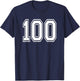 Number 100 Numbered Uniform Sport Jersey Team 100th Birthday T-Shirt - T-Shirt | Navy