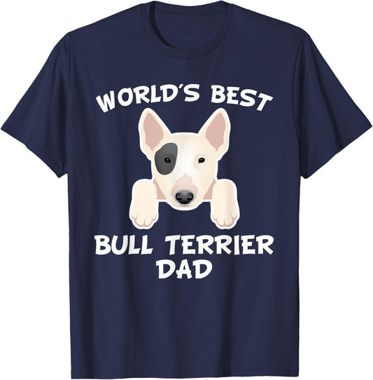 World's Best Bull Terrier Dad Dog Owner Men T-Shirt - T-Shirt | Navy