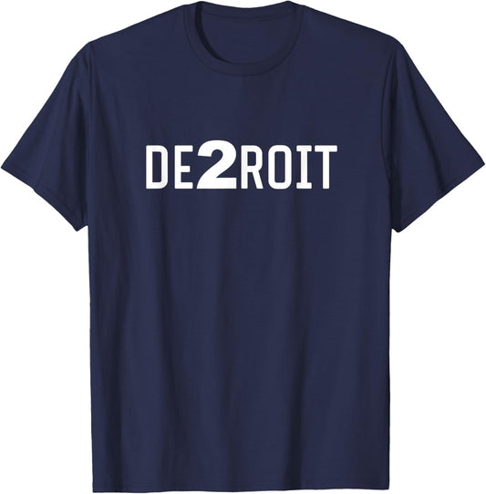 DE2ROIT Black -Adults T-Shirt - T-Shirt | Navy