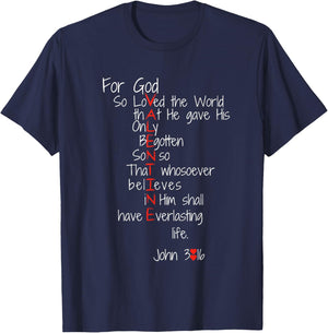 For God So Loved The World Jesus Is My Valentine T-Shirt - T-Shirt | Navy